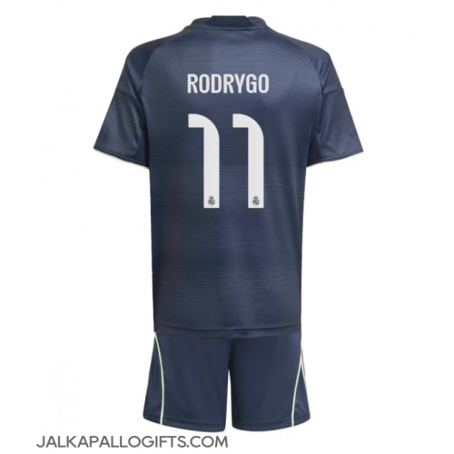 Real Madrid Rodrygo Goes #11 Vieras Peliasu Lasten 2025-26 Lyhythihainen (+ Lyhyet housut)